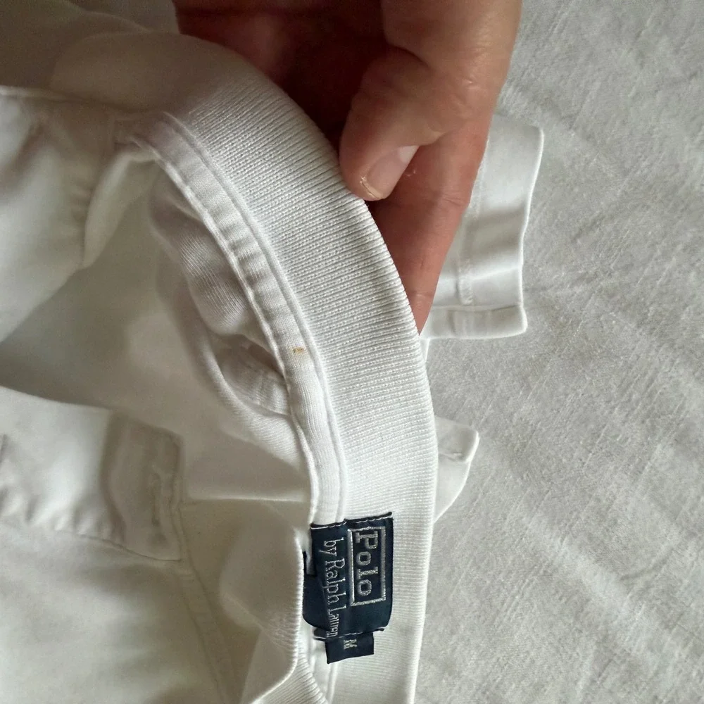Lot of 2 Polo Ralph Lauren White Short Sleeve Pony Logo Polo Shirts Medium